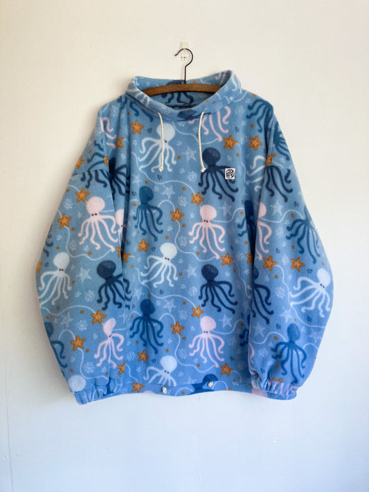 Blue octopus fleece
